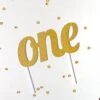 Glitter One Cake Topper - Gold