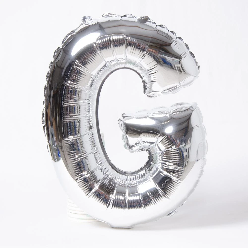 Air-Fill Silver 16" Letter Party Balloon G 1 Air-Fill Silver 16" Letter Party Balloon G