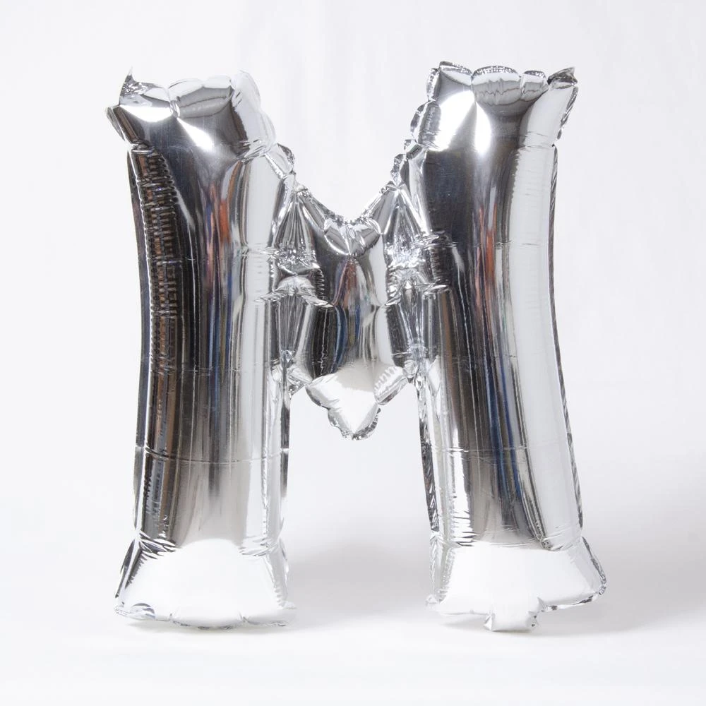 Air-Fill Silver 16" Letter Party Balloon M 1 Air-Fill Silver 16" Letter Party Balloon M
