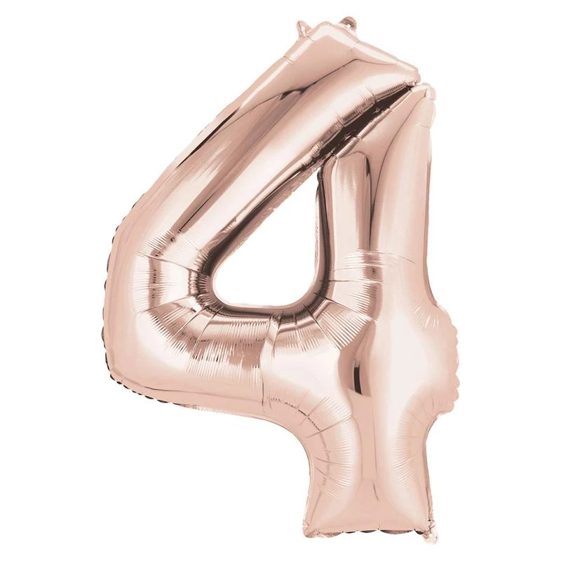 Air-Fill Rose Gold 16" Number Party Balloon 4 1 Air-Fill Rose Gold 16" Number Party Balloon 4