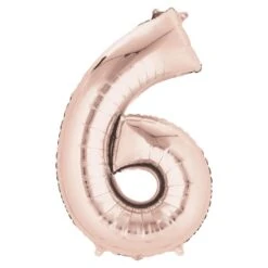 Air-Fill Rose Gold 16" Number Party Balloon 6