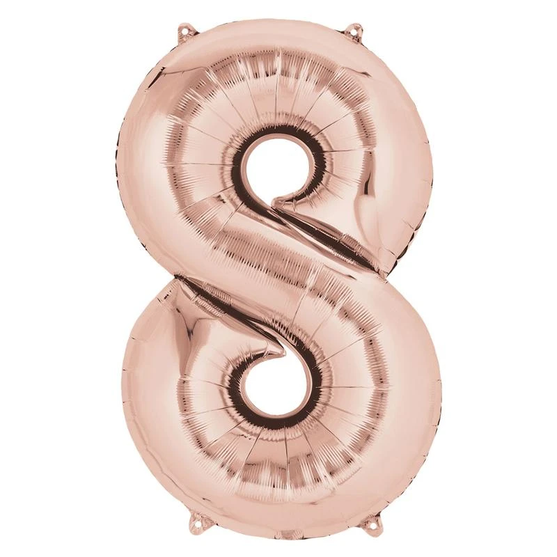 Air-Fill Rose Gold 16" Number Party Balloon 8 1 Air-Fill Rose Gold 16" Number Party Balloon 8