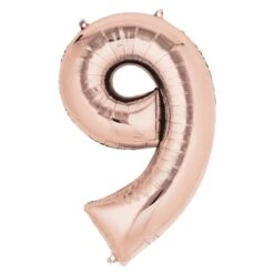 Air-Fill Rose Gold 16" Number Party Balloon 9