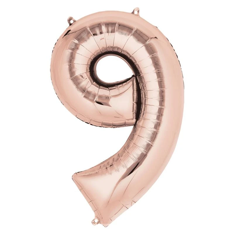 Air-Fill Rose Gold 16" Number Party Balloon 9 1 Air-Fill Rose Gold 16" Number Party Balloon 9