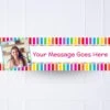 Rainbow Stripe Multi Dots Personalised Party Banner