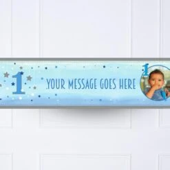 One Little Star Blue Personalised Party Banner