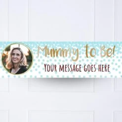 Blue Confetti Mummy To Be Personalised Party Banner
