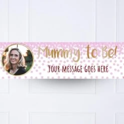 Pink Confetti Mummy To Be Personalised Party Banner