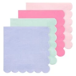 Multicolor Scalloped Edge Party Napkins (x20)