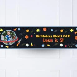 Space Blast Personalised Party Banner
