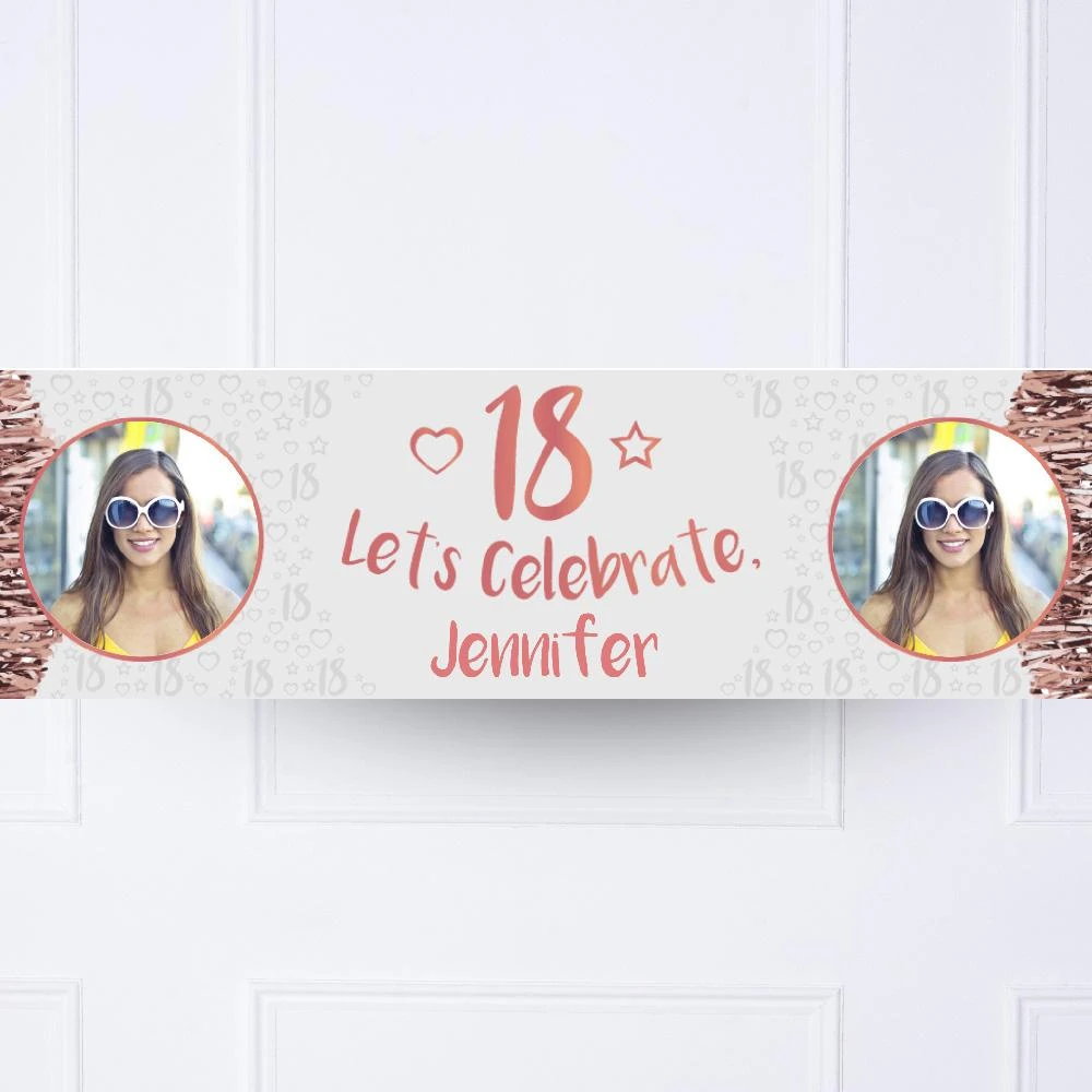 Rose Gold 18th Personalised Party Banner 1 Rose Gold 18th Personalised Party Banner