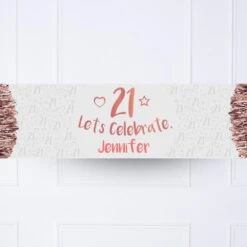 Rose Gold 21st Personalised Party Banner