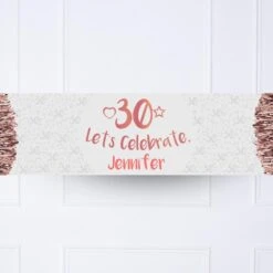 Rose Gold 30th Personalised Party Banner