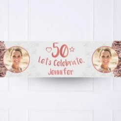 Decorations Party Shop -Decorations Party Shop 33208 rose gold 50th personalised party banner yes2 3af4e061 be26 4b46 b8bf ce45956f15a6