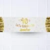 Gold 40th Personalised Party Banner