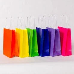 Bright Mix Party Bags With Handles (x12)