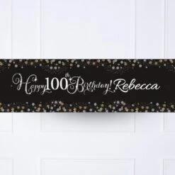 Gold Celebration 100th Personalised Party Banner