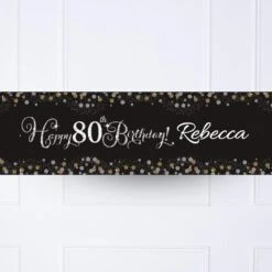 Gold Celebration 80th Personalised Party Banner
