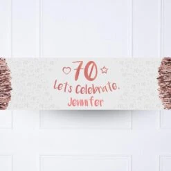 Rose Gold 70th Personalised Party Banner