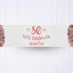 Rose Gold 80th Personalised Party Banner