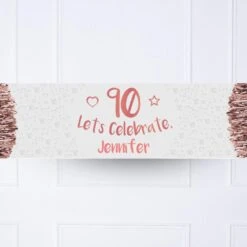 Rose Gold 90th Personalised Party Banner