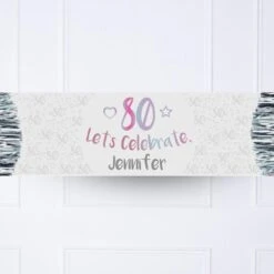 Iridescent 80th Personalised Party Banner