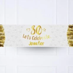 Gold 80th Personalised Party Banner