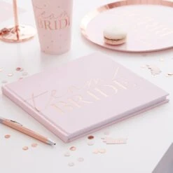 Blush Hen Velvet 'Team Bride' Guest Book