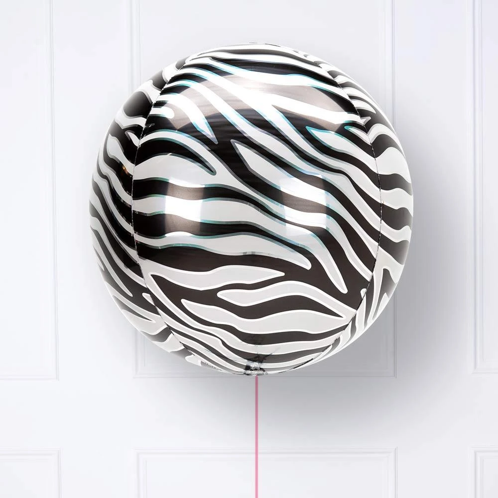 Zebra Print Orb Foil Balloon 1 Zebra Print Orb Foil Balloon