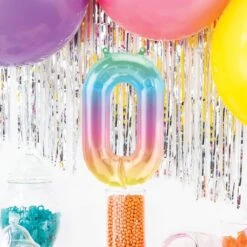 Air-Fill Ombre 16" Number 0 Balloon