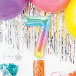 Air-Fill Ombre 16" Number 7 Balloon