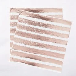 Rose Gold Striped Napkins (x20)