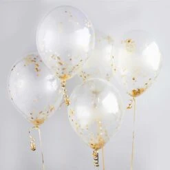 Gold Confetti Balloons (x5)