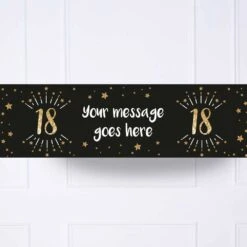 Decorations Party Shop -Decorations Party Shop 34750 Black Gold 18th Personalised Party Banner 3956b0b4 82bc 44b2 bf6b 9d0a52865c40