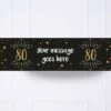 Black & Gold 80th Birthday Personalised Party Banner