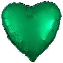Heart Foil Balloon - Metallic Green