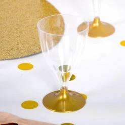 Reusable Plastic Wine Glass Gold (x10) -Decorations Party Shop 36161 Reusable Plastic Wine Glass Gold x10 a