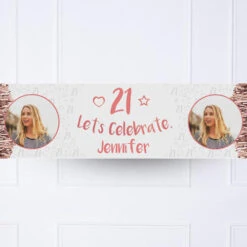 Rose Gold Any Age Personalised Party Banner