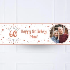 White & Rose Gold Any Age Personalised Party Banner -Decorations Party Shop 36535 White RoseGoldAnyAgePersonalisedPartyBanner60