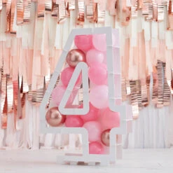 Decorations Party Shop -Decorations Party Shop 36599 RoseGoldandPinkNumber4BalloonFrameKit