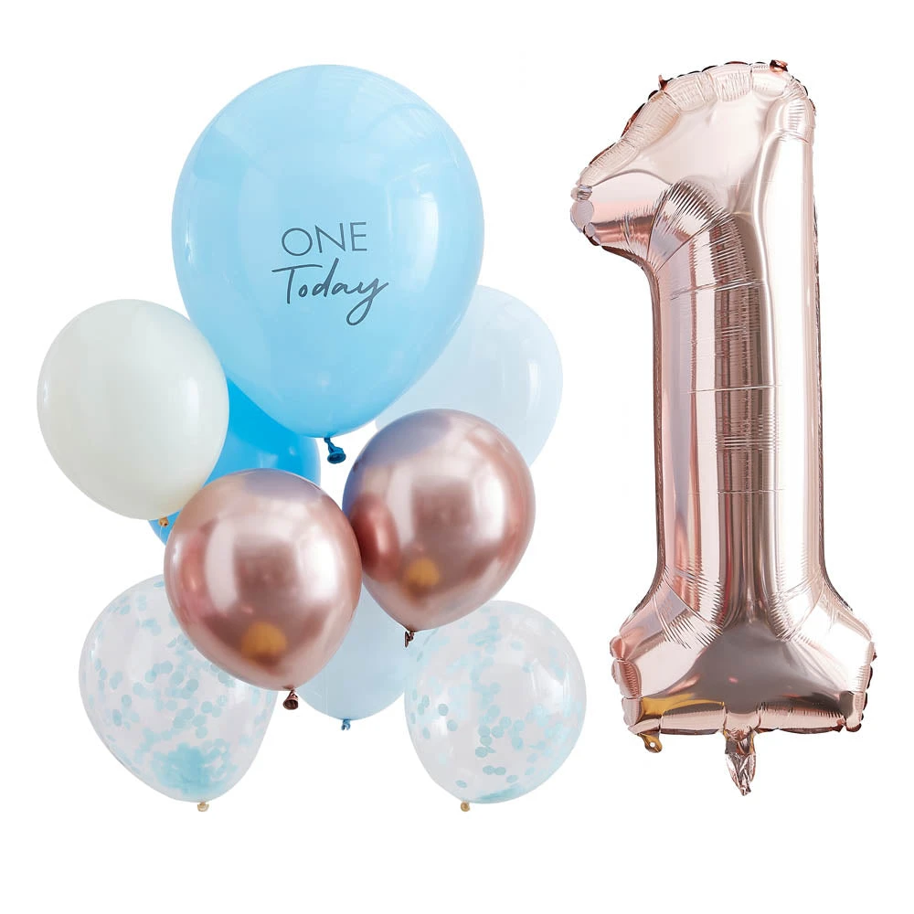 1 Today Balloon Bundle - Blue & Rose Gold (x10) 2 1 Today Balloon Bundle - Blue & Rose Gold (x10) - Image 2