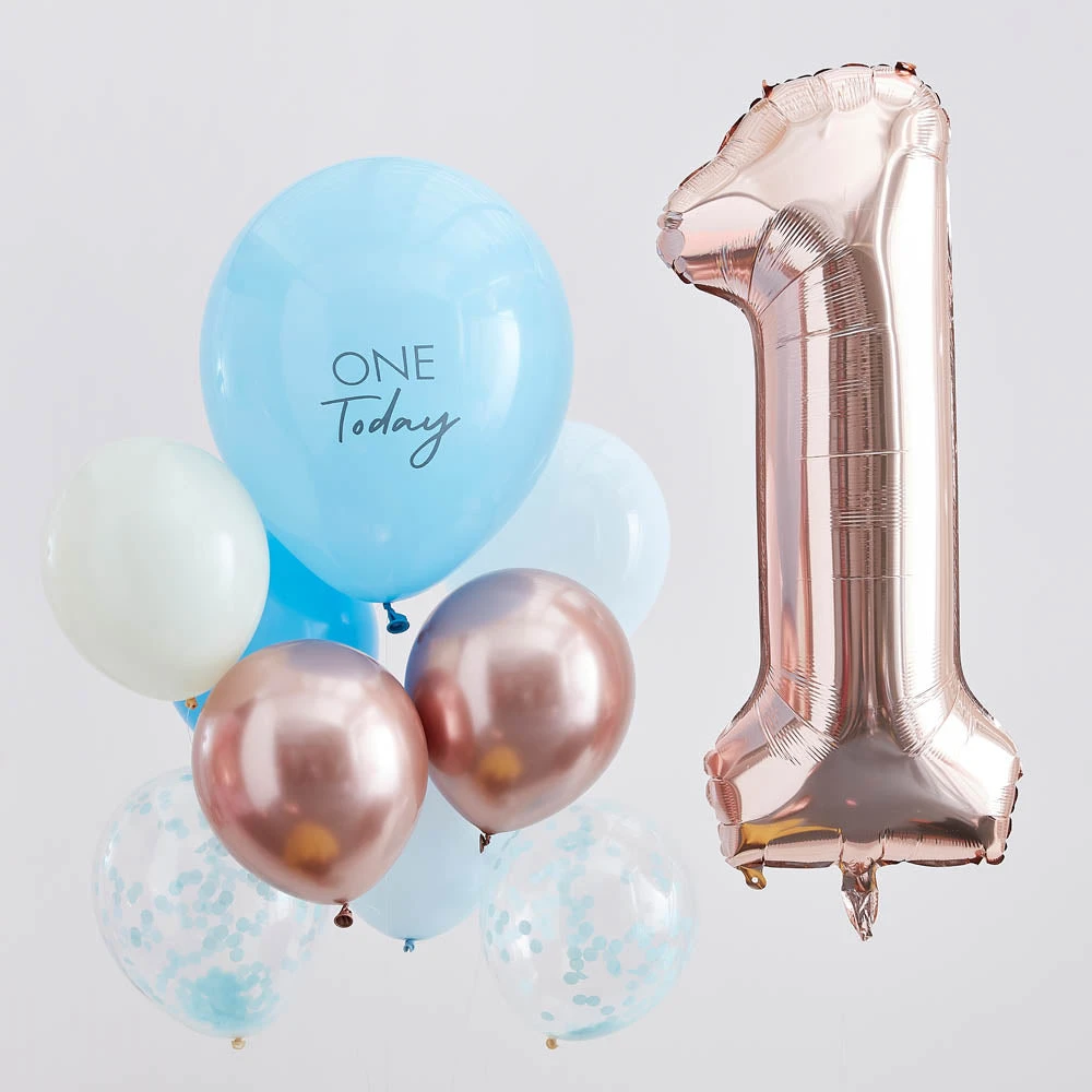 1 Today Balloon Bundle - Blue & Rose Gold (x10) 1 1 Today Balloon Bundle - Blue & Rose Gold (x10)