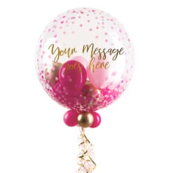 Personalised Bubble Balloon In A Box - Pink Gold Luxe