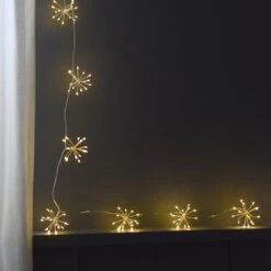 Starburst Chain Lights Silver (2.3m) -Decorations Party Shop 36919 Starburst Chain Lights Silver e