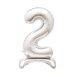 Silver Standing Number Balloon - 2