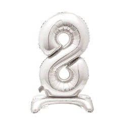 Silver Standing Number Balloon - 8