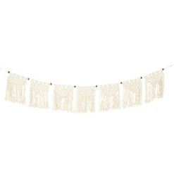 Boho Cream Cotton Macrame Garland -Decorations Party Shop 37047CreamMacrameBunting 2