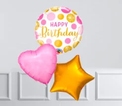 Inflated Balloon Bunch - Pink & Gold Dots -Decorations Party Shop 37218 Lifestyle mock up bubble balloons newinflated 3 14c3d0e9 2286 47fc 8cd6 5cb481dc53e2