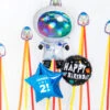 Personalised Inflated Balloon Bouquet In A Box - Birthday Space Explorer