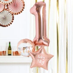 Personalised Inflated Balloon Bouquet In A Box - Rose Gold 1st Birthday 5 Personalised Inflated Balloon Bouquet In A Box - Rose Gold 1st Birthday -Decorations Party Shop 37260 Personalised Balloon Bouquet in a Box Rose Gold First Birthday a